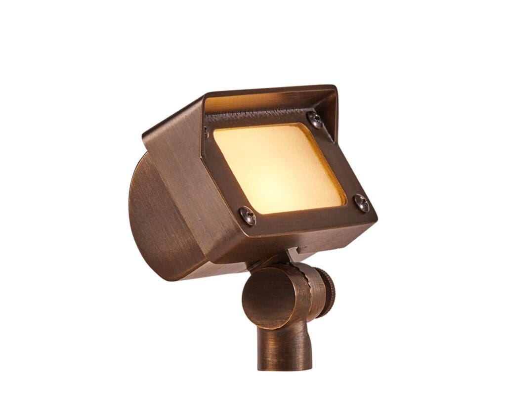 Alliance Outdoor Lighting FL50 LED flood light in brass/bronze for