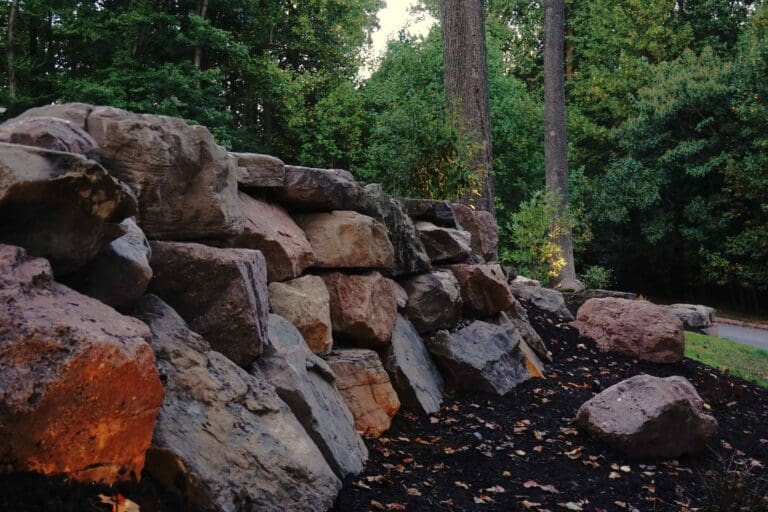 Natural Fieldstone Boulder Wall