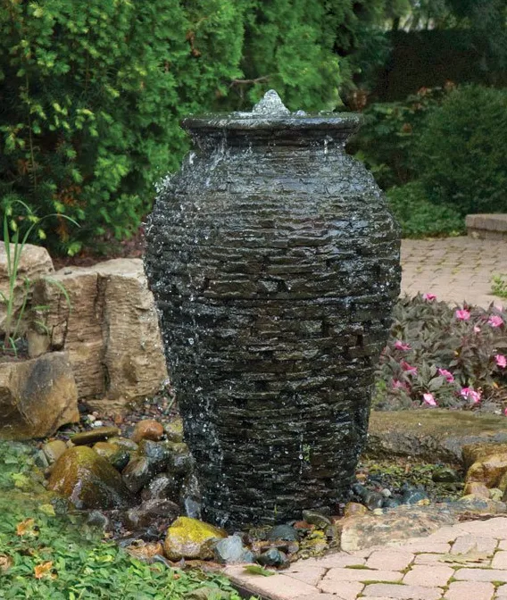 Medium Stacked Slate Urn Fountain