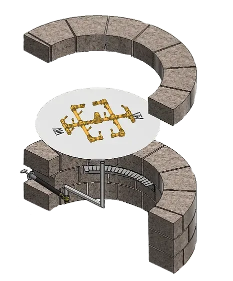 Diagram of Burner for Gas Fire Pit