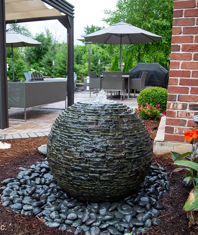 stacked slate sphere Fountain