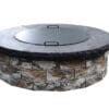fire pit closed with a lid