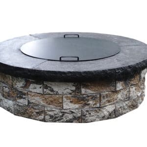 fire pit closed with a lid